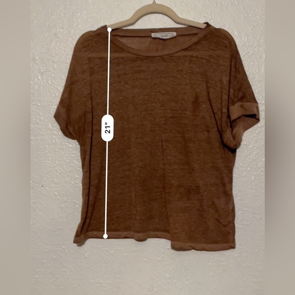 Hippie Rose, brown, sheer T-shirt, size large - Picture 2 of 8